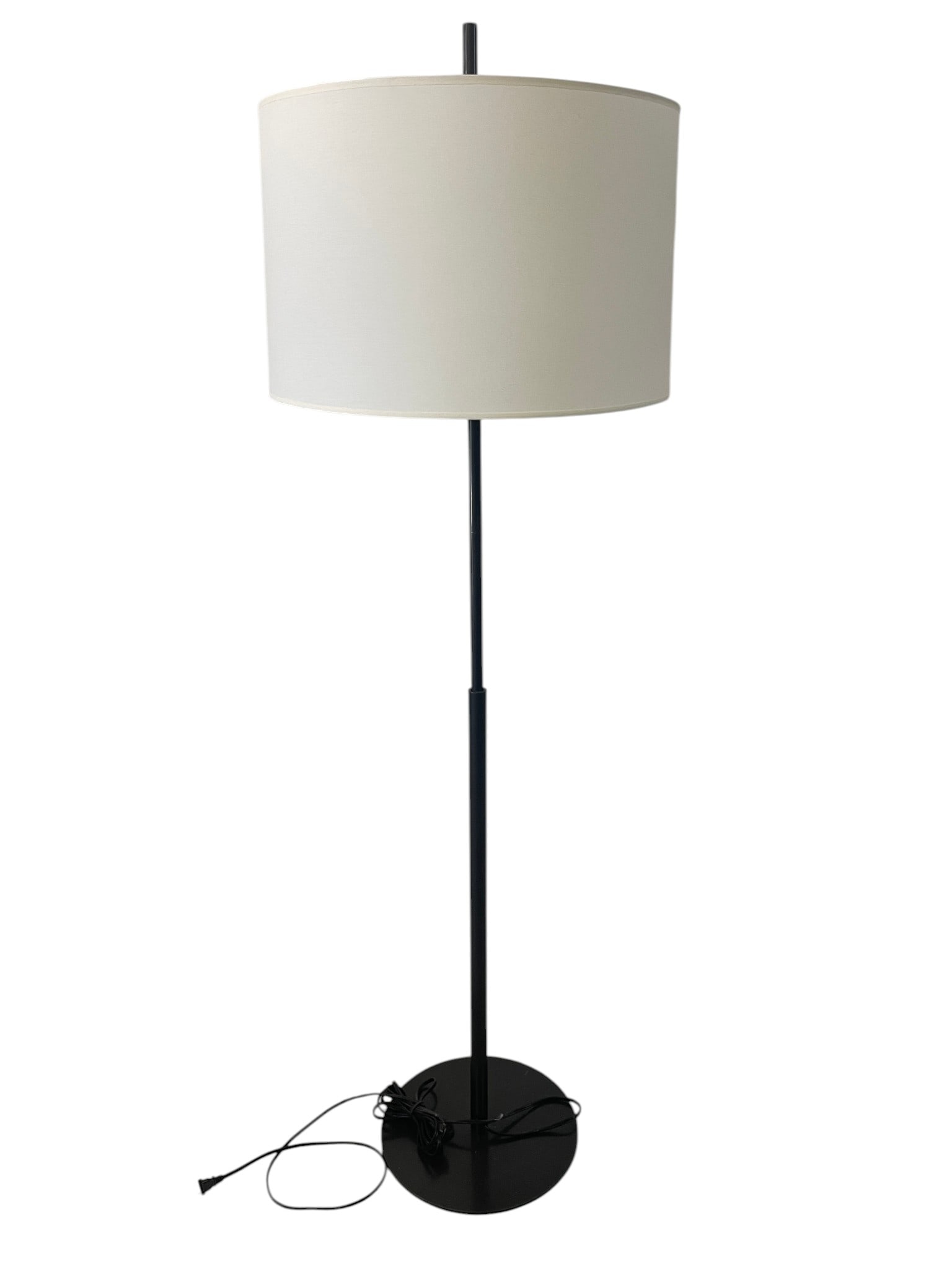 MODERN BLACK METAL FLOOR LAMP WITH WHITE SHADE 63" (1 of 4)