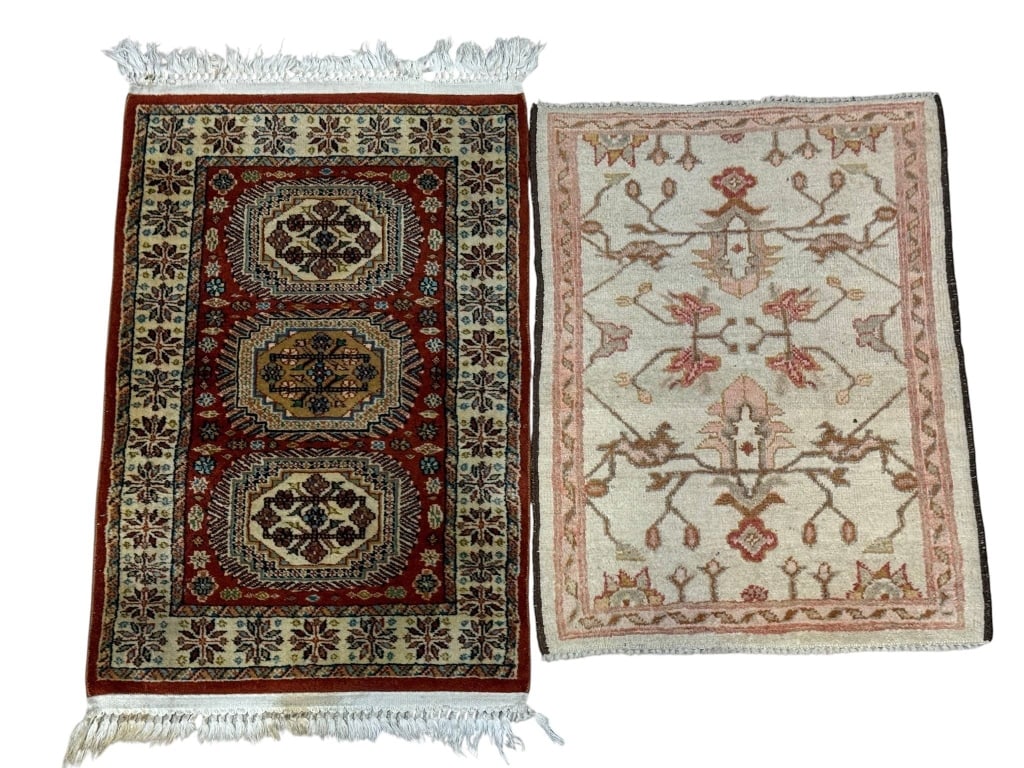 WOOL PILE HAND-KNOTTED PERSIAN PRAYER RUGS 2PC LOT (1 of 7)