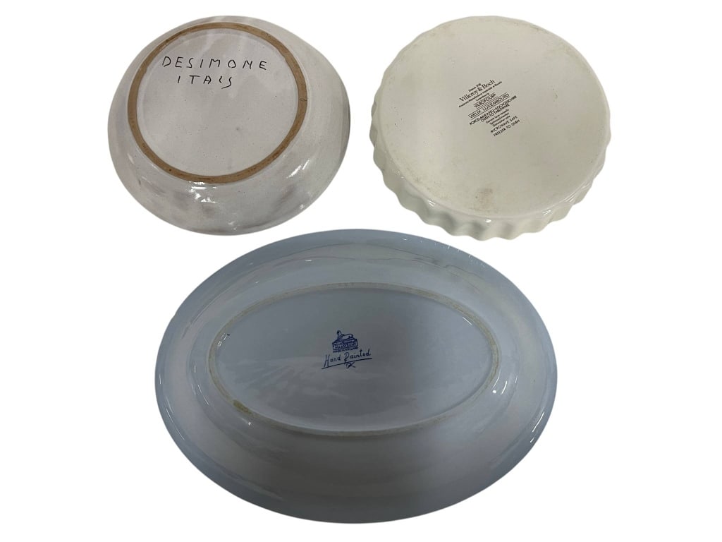 THREE DECORATIVE CERAMIC SERVING DISHES 13" - 3