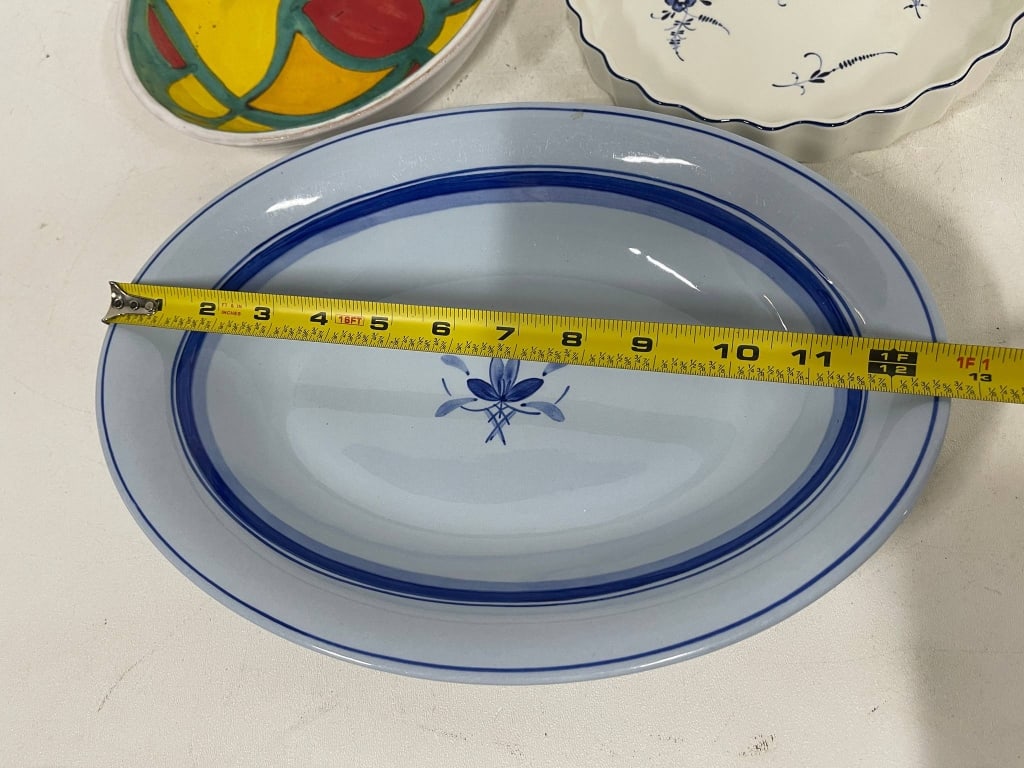 THREE DECORATIVE CERAMIC SERVING DISHES 13" - 4