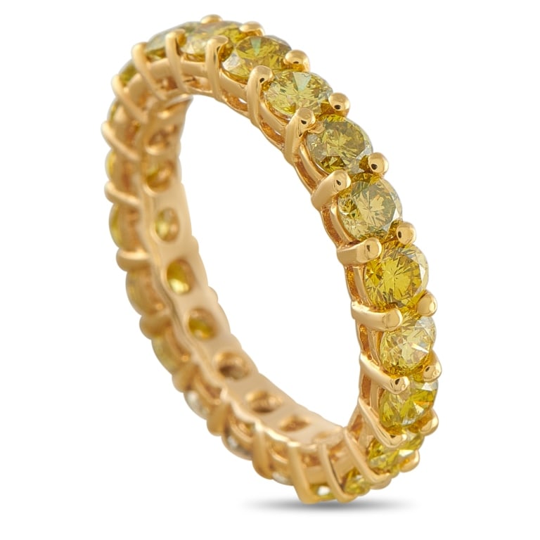 14K YELLOW GOLD 2.50CT YELLOW DIAMOND ETERNITY RIN (1 of 3)