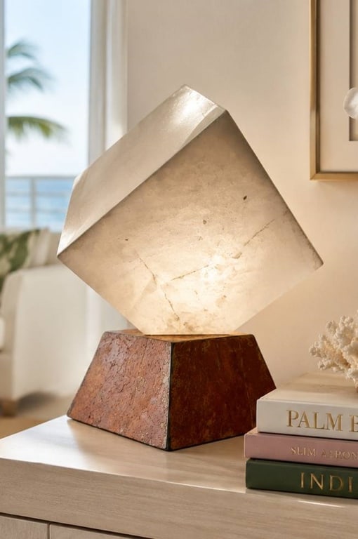 MODERN CUBE LAMP WITH SIGNED BASE 25" - 2