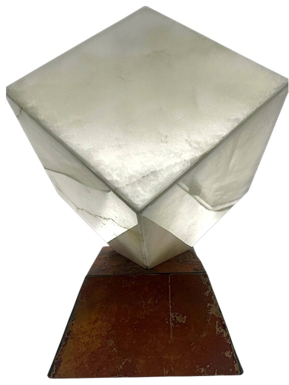 MODERN CUBE LAMP WITH SIGNED BASE 25" - 4
