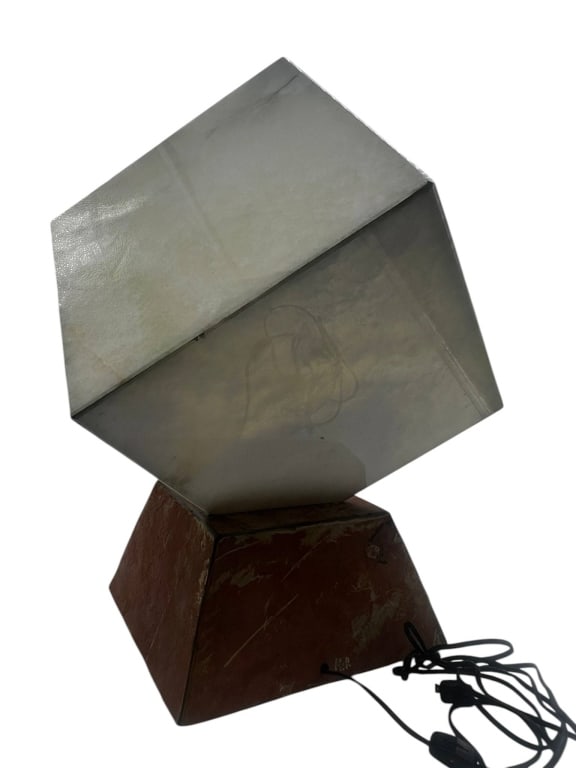 MODERN CUBE LAMP WITH SIGNED BASE 25" - 6