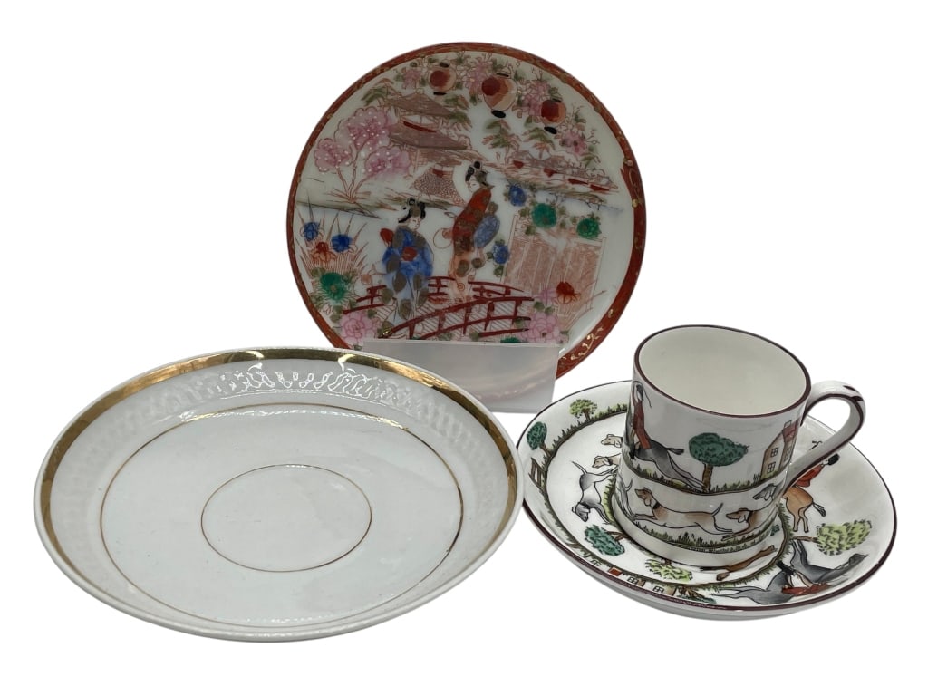 TRIO OF BONE CHINA SAUCERS DEMI CUP JAPAN ENGLAND (1 of 18)