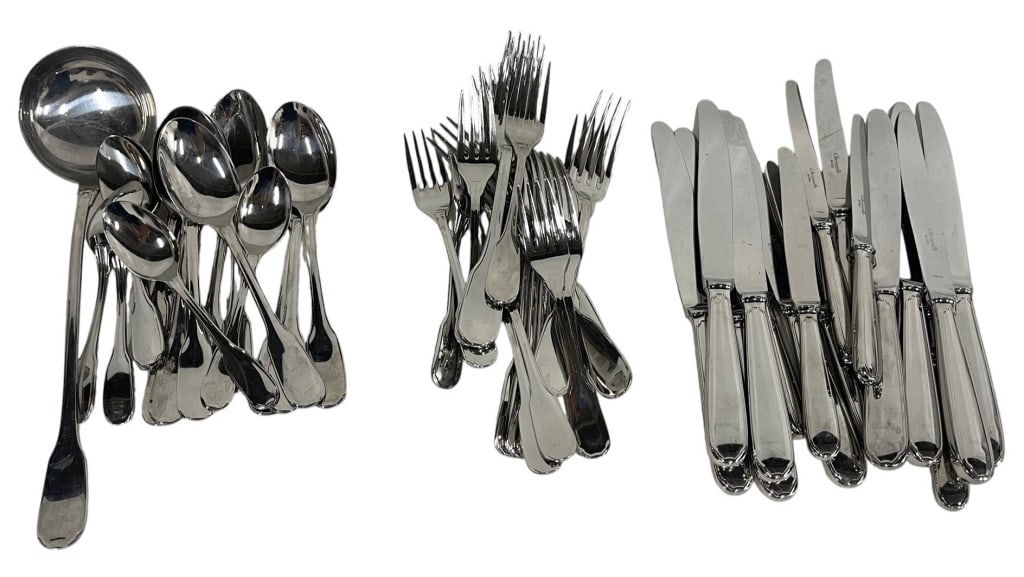 CHRISTOFLE ACIER FLATWARE SERVICE 54 PIECE LOT (1 of 5)