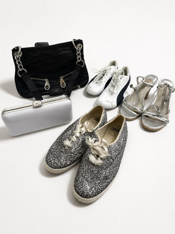 MIXED FASHION LOT BAGS AND SHOES 5 PCS 12" (1 of 12)