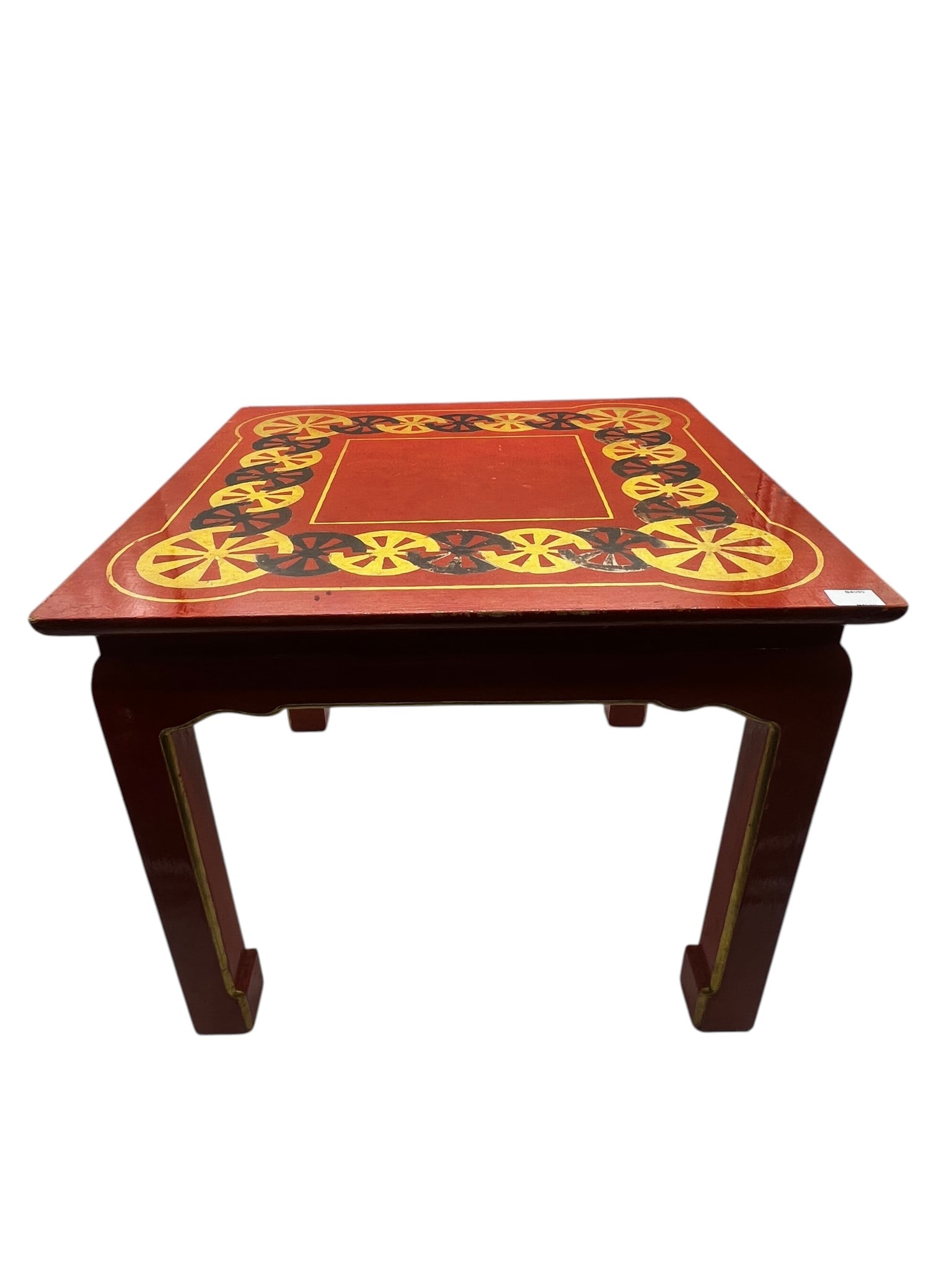 DECORATIVE RED LACQUERED TABLE 17" (1 of 7)