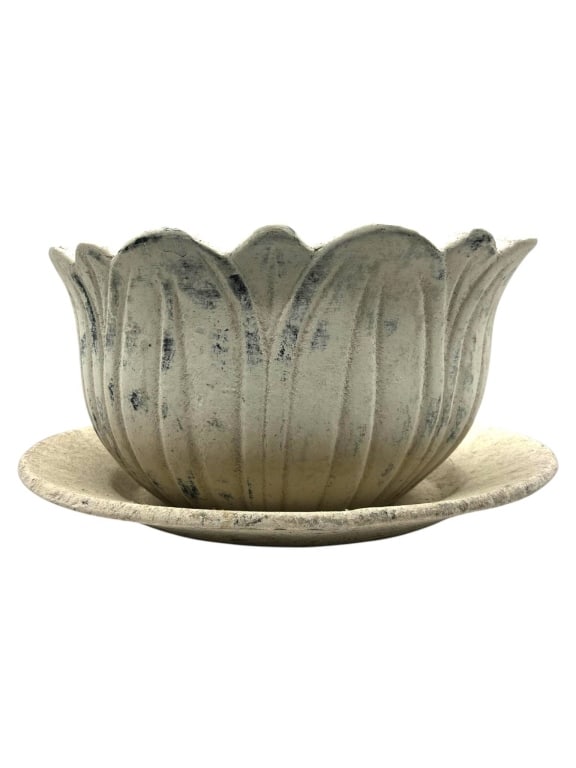 LOTUS FLOWER FORM PEDESTAL PLANTER 18" (1 of 7)