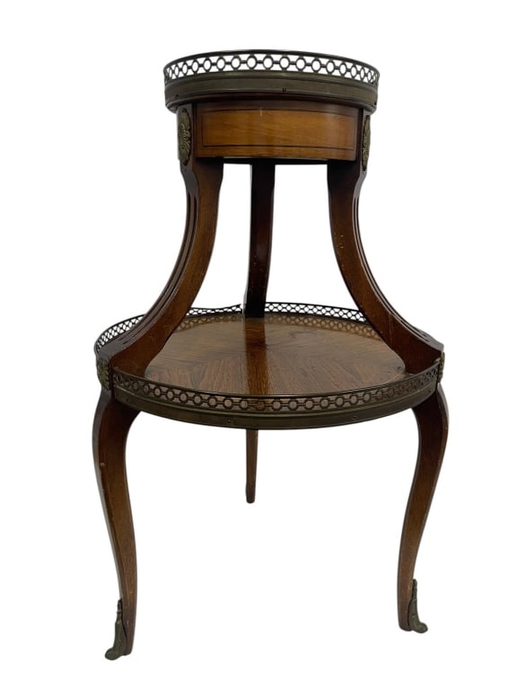 EMPIRE STYLE MAHOGANY MARBLE TOP STAND (1 of 10)