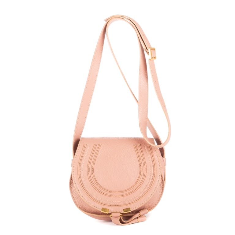 CHLOE MARCIE PINK CALFSKIN CROSSBODY BAG: .