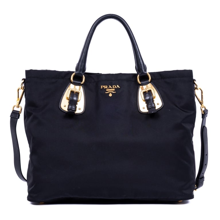 PRADA BLACK TESSUTO NYLON CROSSBODY TOTE BAG (1 of 11)