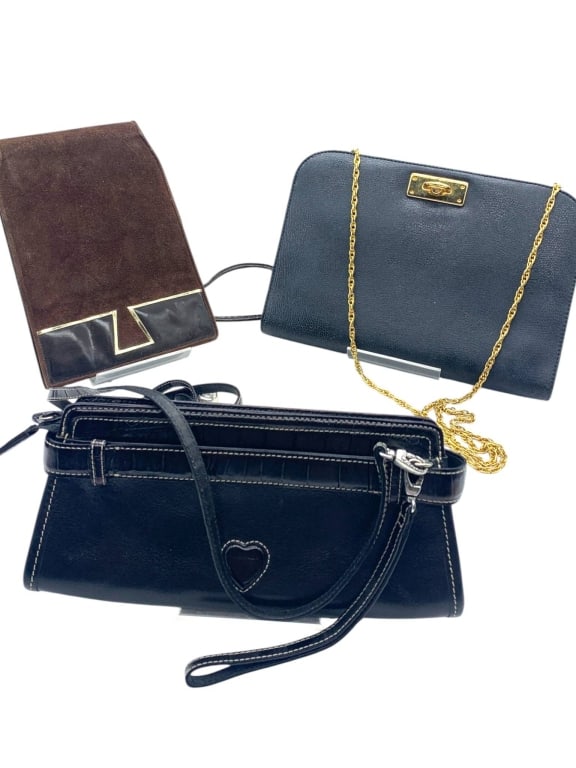 ITALIAN HANDBAG SET OF 3 INCLUDES BRUNO MAGLI 10" (1 of 11)