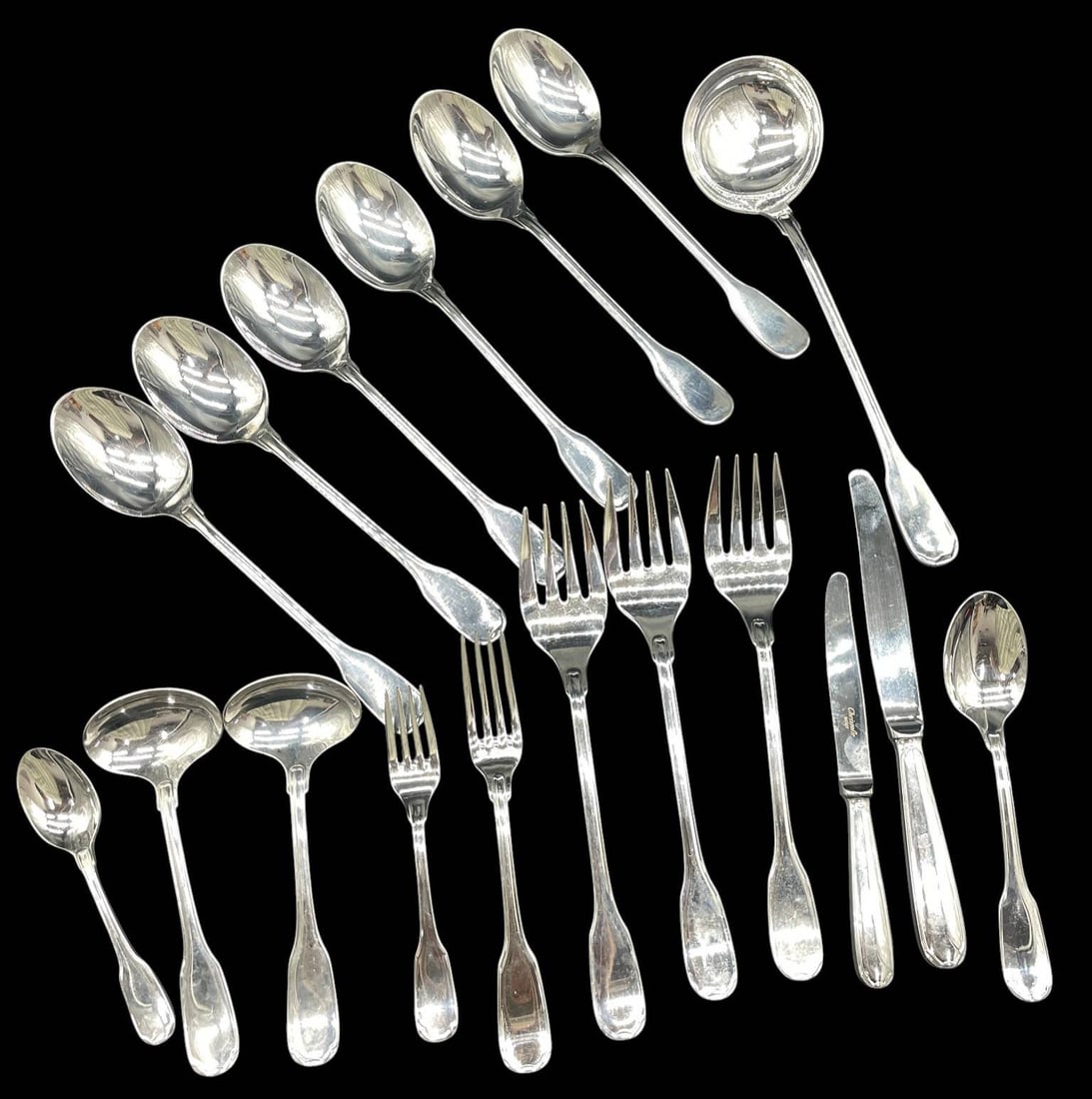 CHRISTOFLE ACIER SILVERPLATE FLATWARE 18 PIECE SET (1 of 5)