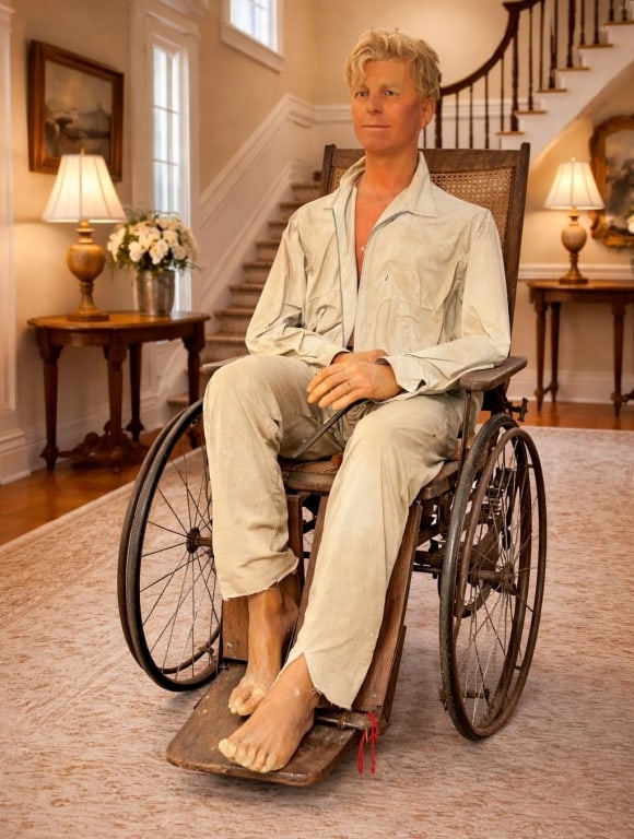 JOHN F KENNEDY JFK WAX LIFE FIGURE ANTQ WHEELCHAIR (1 of 11)