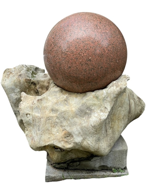 MONUMENTAL MARBLE SPHERE ROLLING BALL FOUNTAIN: ***PICK UP BY CONFIRMED APPOINTMENT ONLY AT BOCA RATON LOCATIONMAKE APPOINTMENT @ WWW.DEJAVUAUESTATES@AOL.COMMONUMENTAL MARBLE SPHERE ROLLING BALL FOUNTAIN -Impressive monumental rolling ball fountain