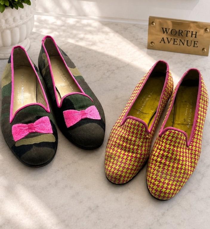 STUBBS & WOOTTON PINK CAMO & TWEED LOAFERS SZ 8.5 (1 of 6)