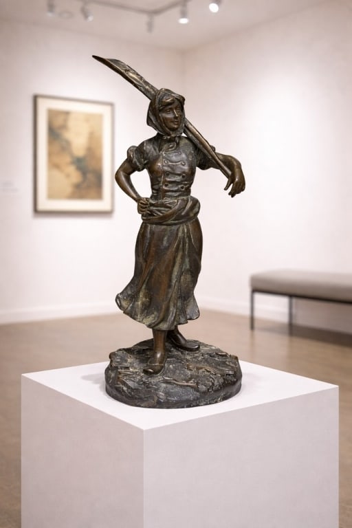 GEORGES OMERTH BRONZE SCULPTURE PEASANT WOMAN 11" (1 of 6)
