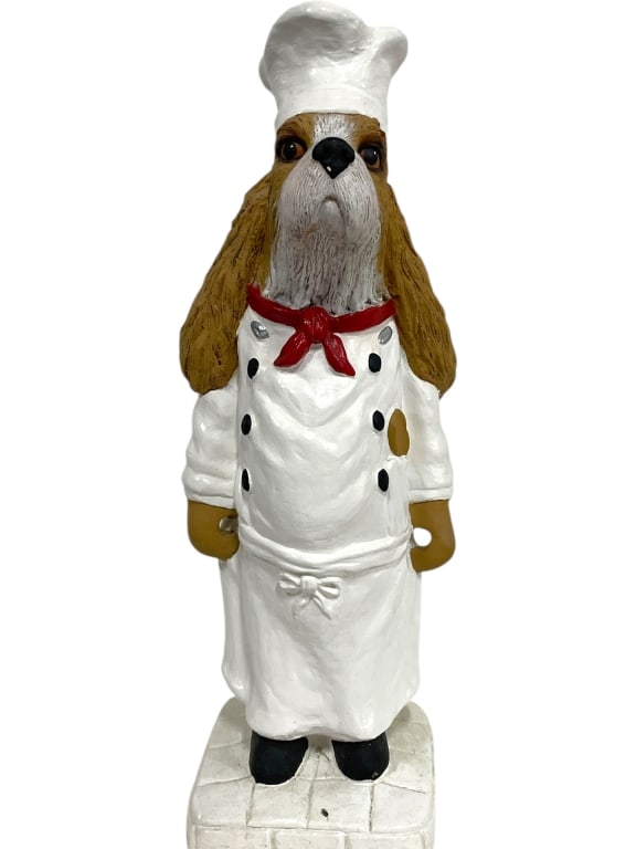 CHEF DOG FIGURAL STATUE 24" SIGNED ART: #NAME?