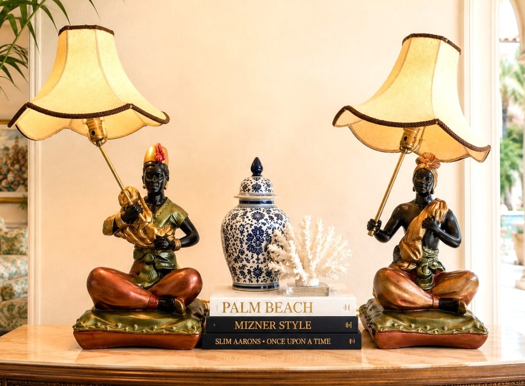 PAIR OF BLACKAMOOR FIGURAL TABLE LAMPS 22" (1 of 11)