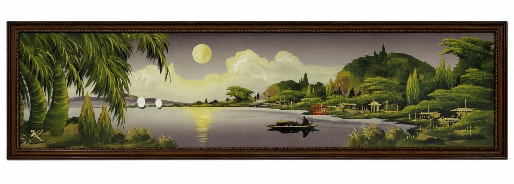 MOONLIT TROPICAL LANDSCAPE PANORAMA 47" (1 of 8)