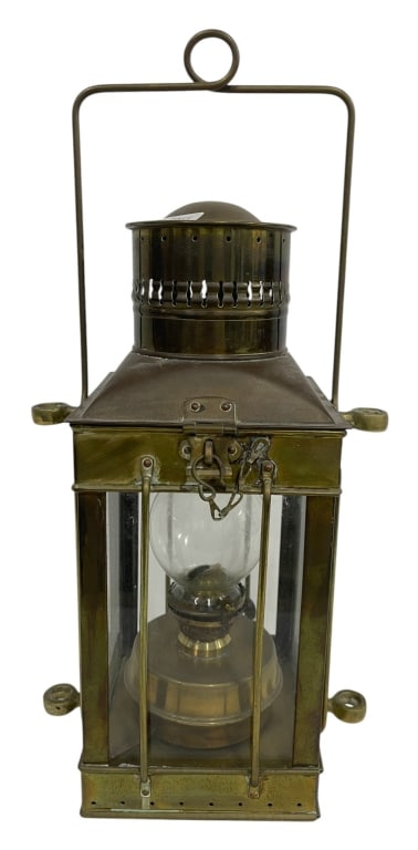 ANTIQUE BRASS SHIP'S OIL LANTERN 15" (1 of 6)