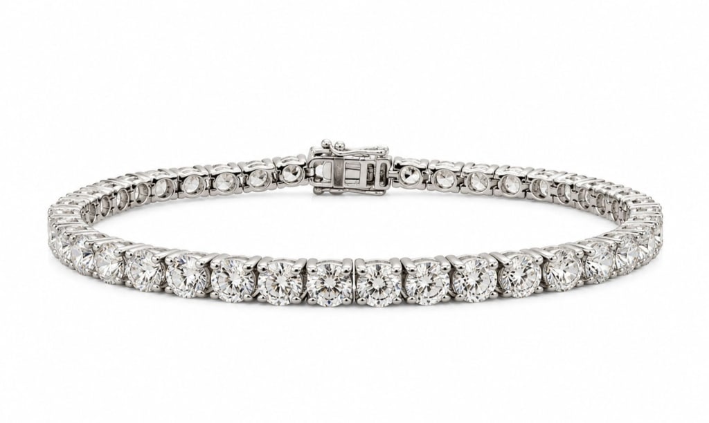 PLATINUM 12.37 CTW DIAMOND TENNIS BRACELET w/ GGA (1 of 1)