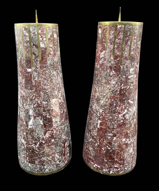MAITLAND SMITH TESSELLATED MARBLE CANDLE HOLDERS (1 of 7)