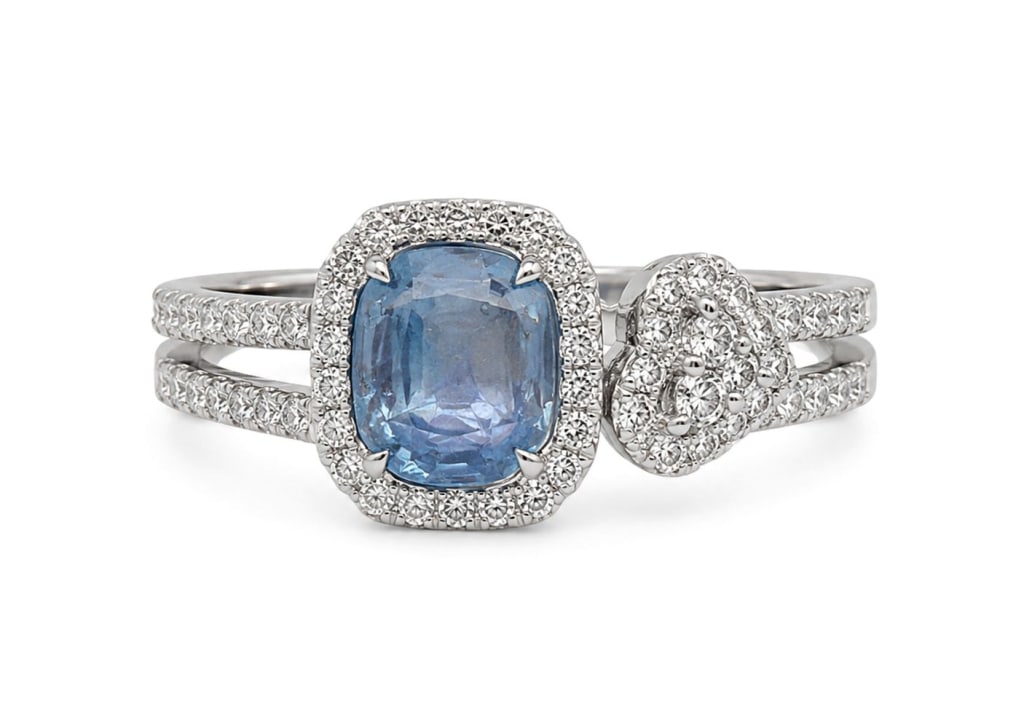 OSCAR FRIEDMAN PLATINUM SAPPHIRE & DIAMOND RING (1 of 1)