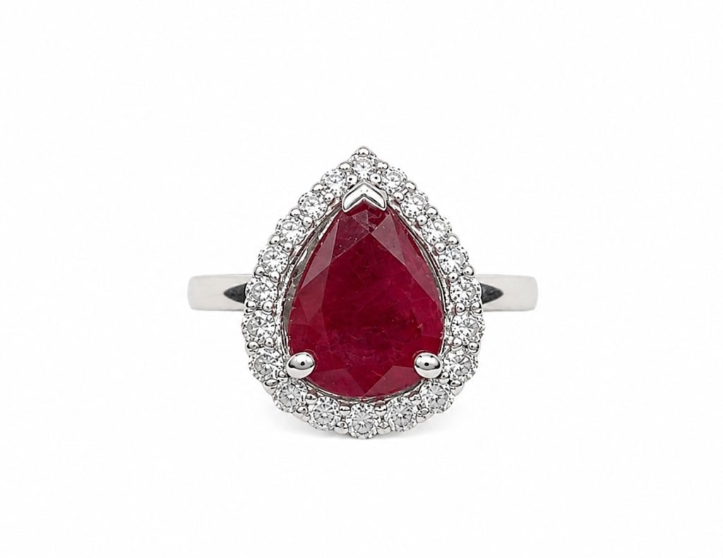 GIA 1.49CT BURMA RUBY & DIAMOND PLATINUM RING 5.9G (1 of 1)