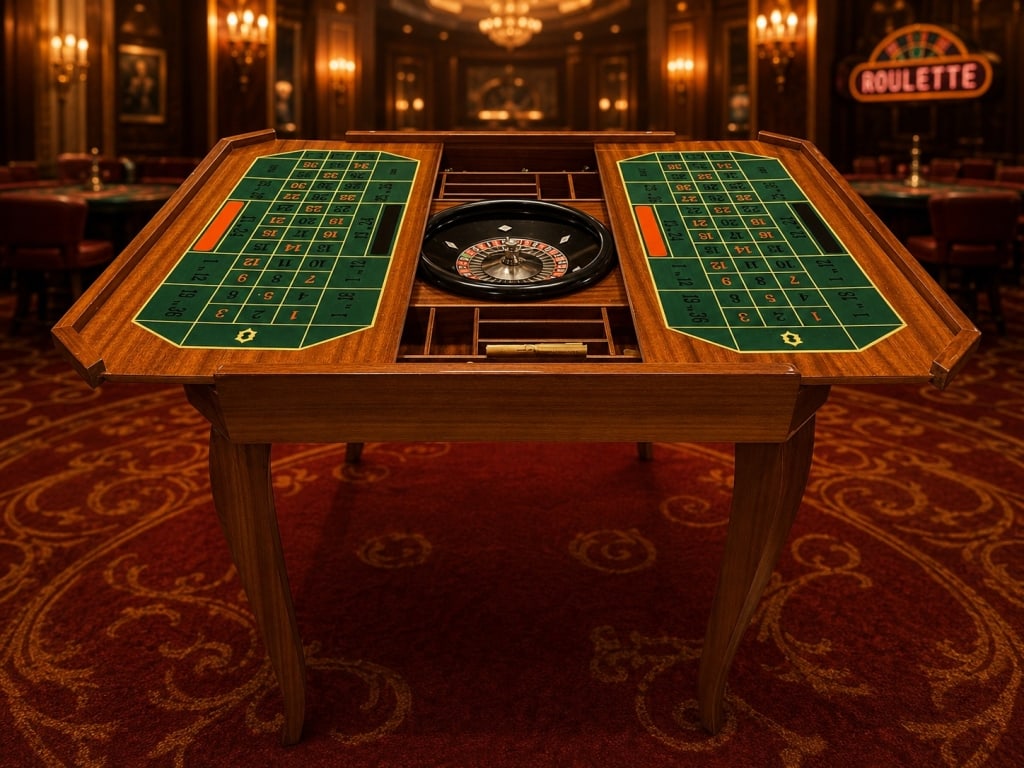 MID CENTURY ITALIAN MARQUETRY GAME TABLE 30" (1 of 9)