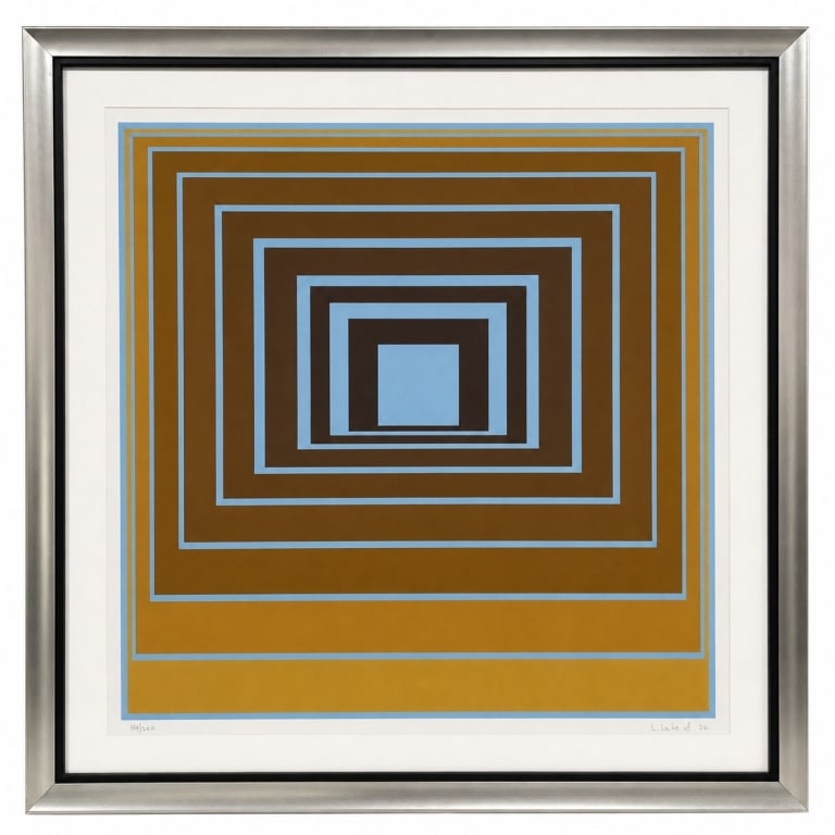 VASARELY STYLE OP ART SERIGRAPH FRAMED 27.5" (1 of 7)