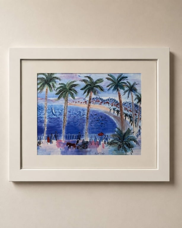 FRAMED PRINT COASTAL SCENE RAOUL DUFY STYLE 16" (1 of 7)