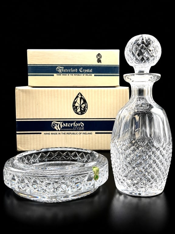 WATERFORD CRYSTAL DECANTER & ASHTRAY SET 9" (1 of 11)