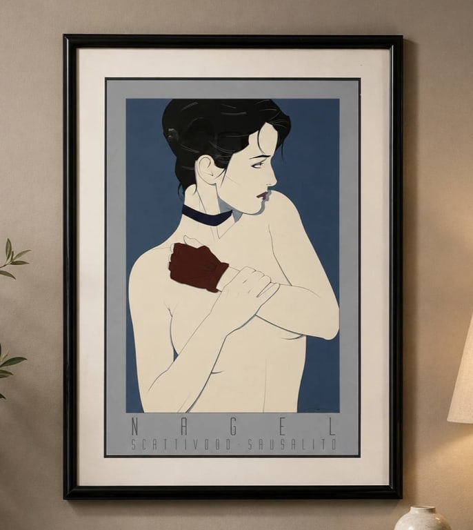 PATRICK NAGEL FRAMED SAUSALITO ART PRINT 44IN (1 of 9)