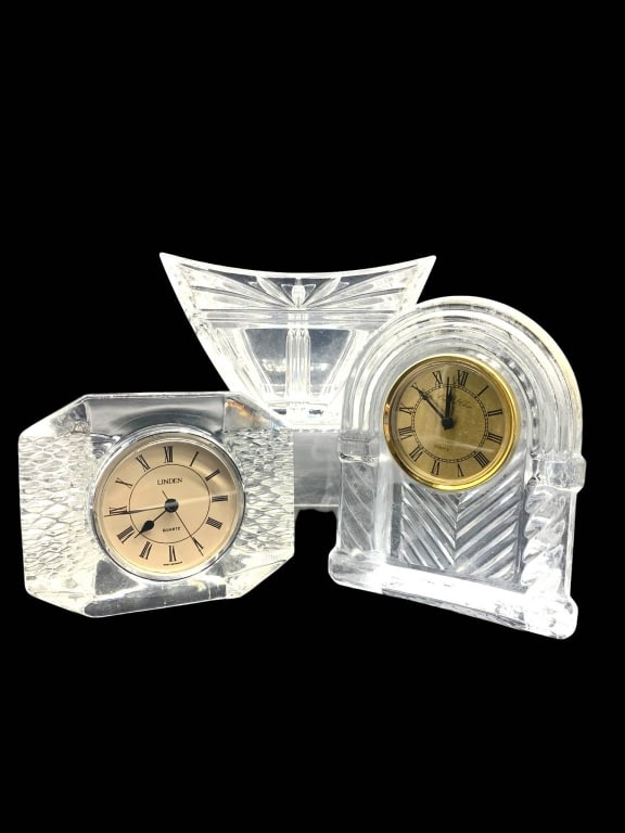 WATERFORD BOWL & CRYSTAL CLOCKS 3 PIECES 6" (1 of 11)