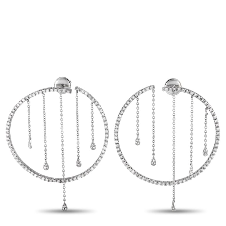 PIERO MILANO 18K WHITE GOLD 1.10CT DIAMOND EARRING (1 of 4)