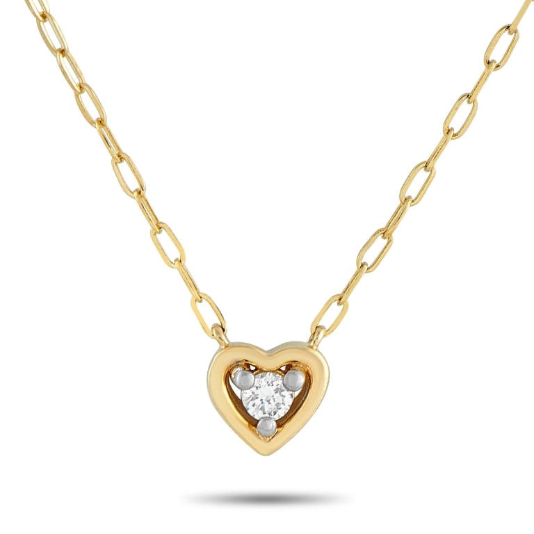 14K YELLOW GOLD 0.10CT DIAMOND HEART NECKLACE PN16: Perfect for everyday wear, layering with other necklaces, or as a gift. This LB Exclusive piece delivers a minimalist chic appeal with its elongated oval links that form an 18-inch-long chain. The pet