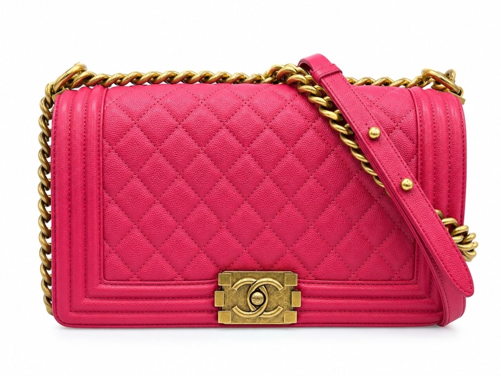 CHANEL PINK CAVIAR BOY FLAP BAG 10" (1 of 11)