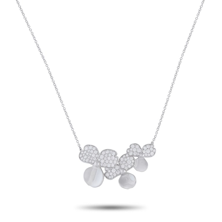 TIFFANY & CO. PAPER FLOWERS PLATINUM DIAMOND PENDA (1 of 5)