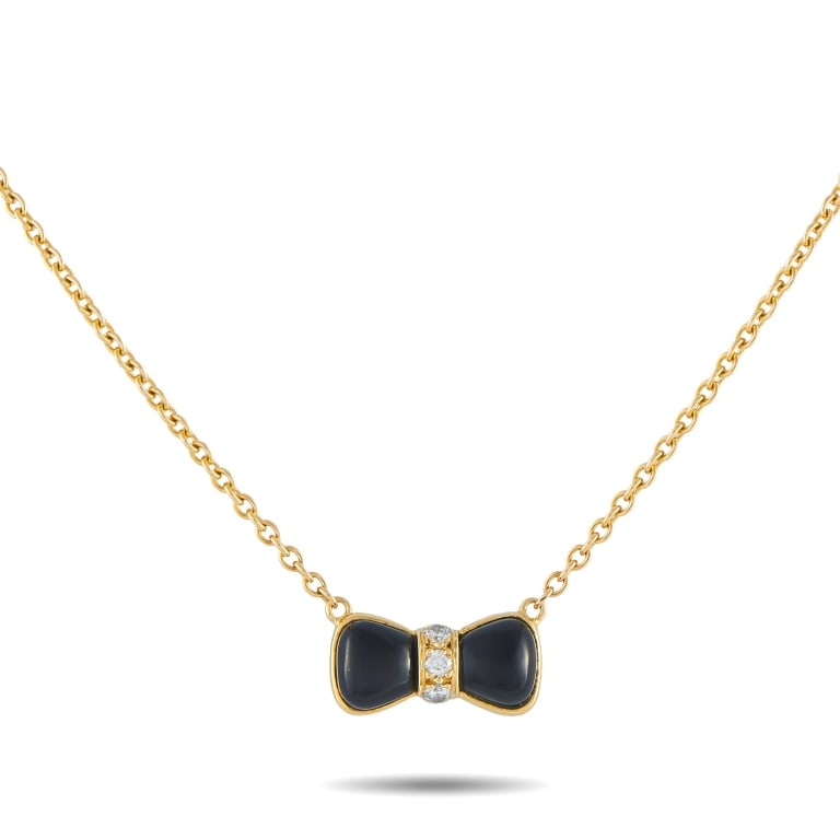 VAN CLEEF & ARPELS 18K YELLOW GOLD DIAMOND AND ONY (1 of 5)