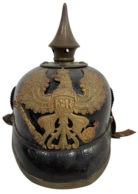 ANTIQUE PRUSSIAN HELMET W/EAGLE PLATE 8" (1 of 11)