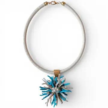 CORAL FLOWER HANDMADE STATEMENT NECKLACE: Chunky | Handmade | Statement Jewelry | Perfect for Mother's Day, Spring, & Summer | | ?Name: Wynn Necklace (Blue Multi): | ?Length: 17" + 3" Adjustable Extender | ?Weight: 2.5 oz | ?Beachy Turquoise 
