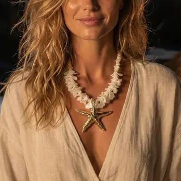 CHUNKY HANDMADE SHELL NECKLACE - 3