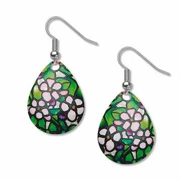 NEW! TIFFANY CHERRY BLOSSOM EARRINGS: Louis Comfort Tiffany is celebrated today as one of the most influential designers of the late 19th and early 20th centuries. He loved flowering trees and used the blossoming cherry tree as the