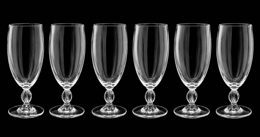 LALIQUE FREJUS FRENCH CRYSTAL GOBLETS 6 PC 8" (1 of 4)