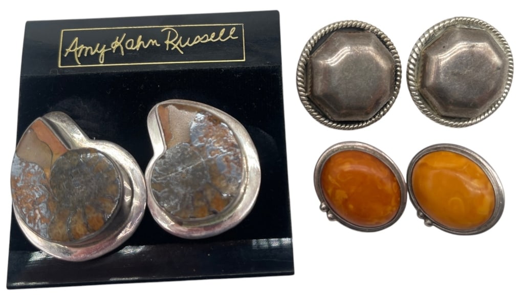 LOT OF 6 STERLING JEWELRY PCS 54.4G 2in (1 of 4)