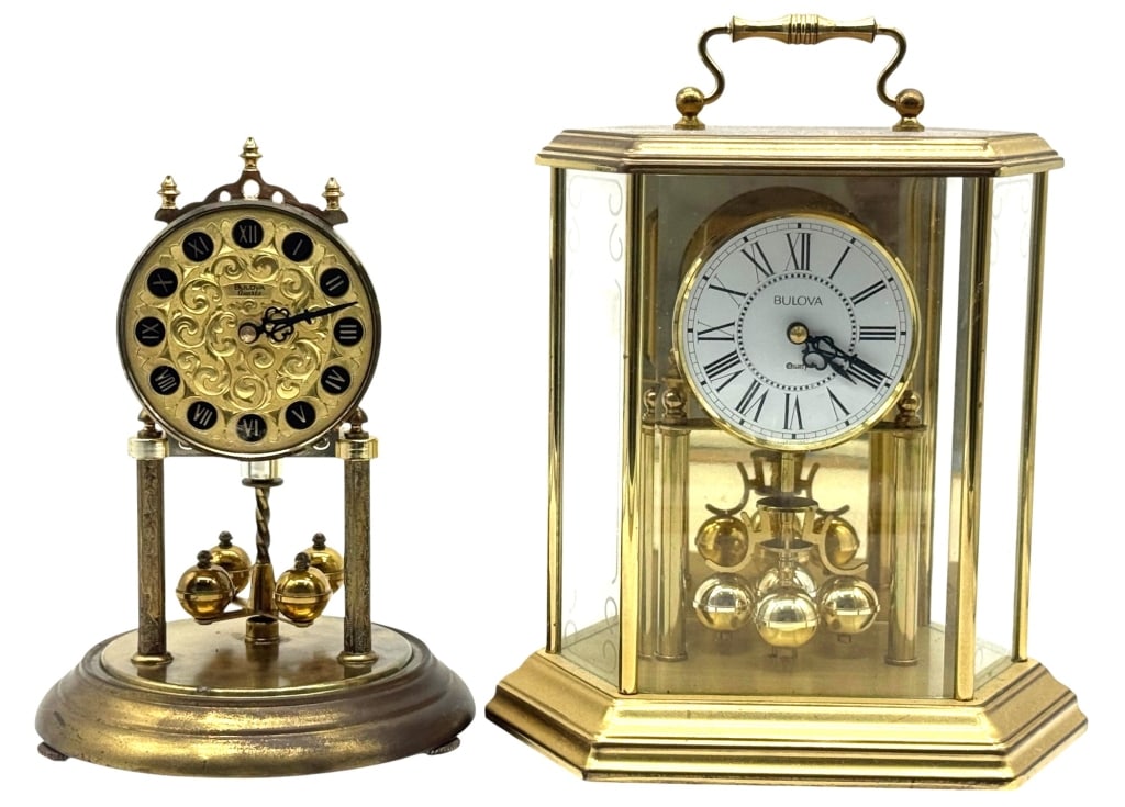 LOT OF TWO BULOVA QUARTZ MANTEL CLOCKS (1 of 16)