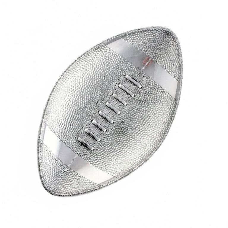 NEW ARTHUR COURT FOOTBALL SNACK TRAY: Score big at your next gathering with the Arthur Court Metal Football-Shaped Food Tray, the perfect addition to any sports-themed event or tailgating party. Measuring 12 inches by 7 inches, this uniqu