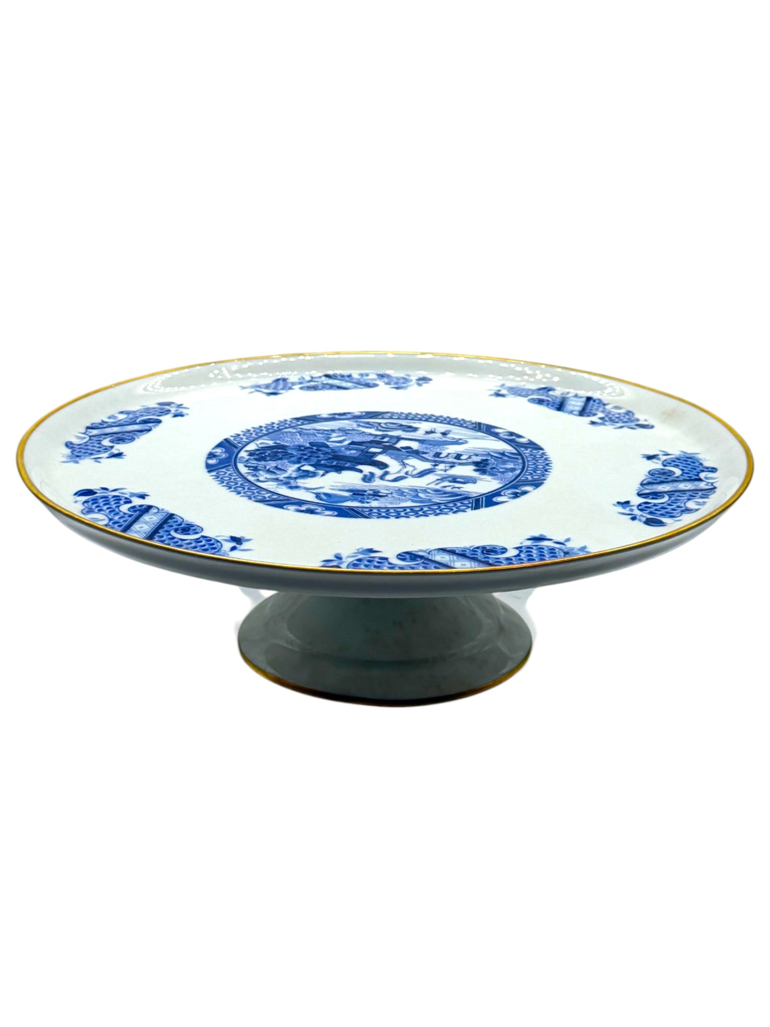 LIMOGES BLUE & WHITE PEDESTAL CAKE STAND 12" (1 of 6)